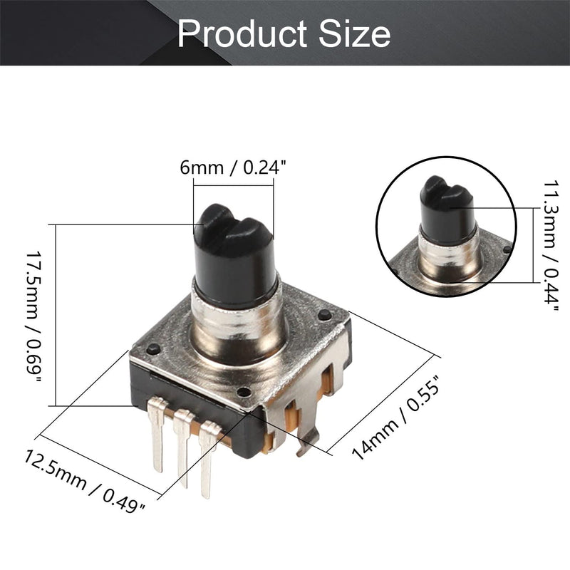 Fielect 360 Degree Rotary Encoder Shaft Encoder Without Screw Thread 7 Pins EC12 10.7mm Shaft 10Pcs