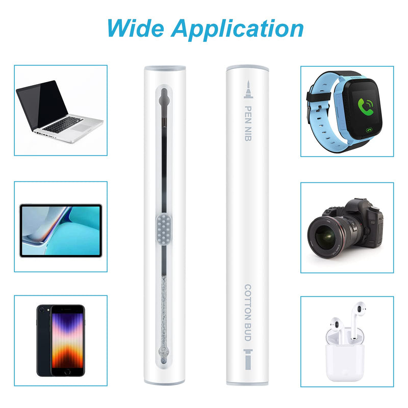 Nertpow Cleaner Kit for Airpods Earbuds Cleaning Pen Bluetooth Headphone Case Cleaning Tool Airpods Pro 1 2 3 iPhone Camera Etc Ear Wax Cleaner White