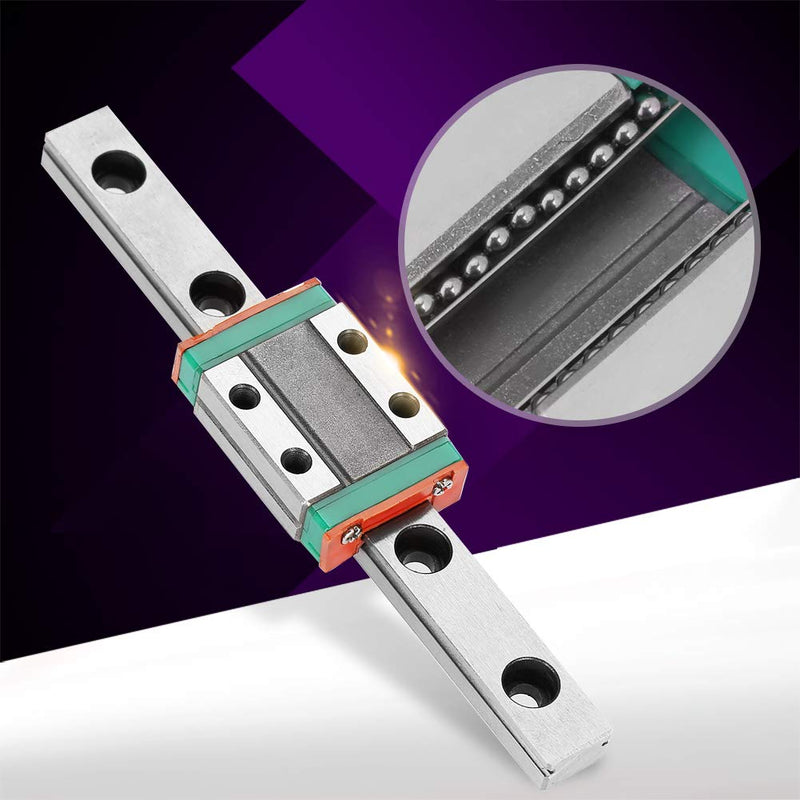 Linear Guide Rail, 9mm LML9B Miniature Linear Rail Guide with Bearing Steel Rail Block for Mini Rail Block Precision Measurement Set (100mm) 100mm