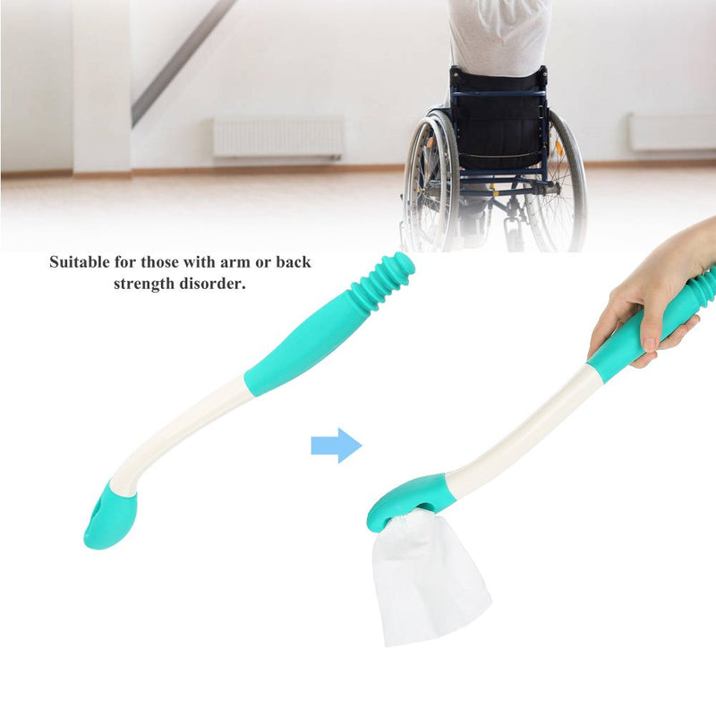 Salmue Bottom Bum Wiper, 15.7" Long Handle Toilet Aids Tools, Reach Comfort Bottom Wiper Holder Toilet Paper Tissue Grip Self Wipe Aid Helper Pre-Moistened Wipes