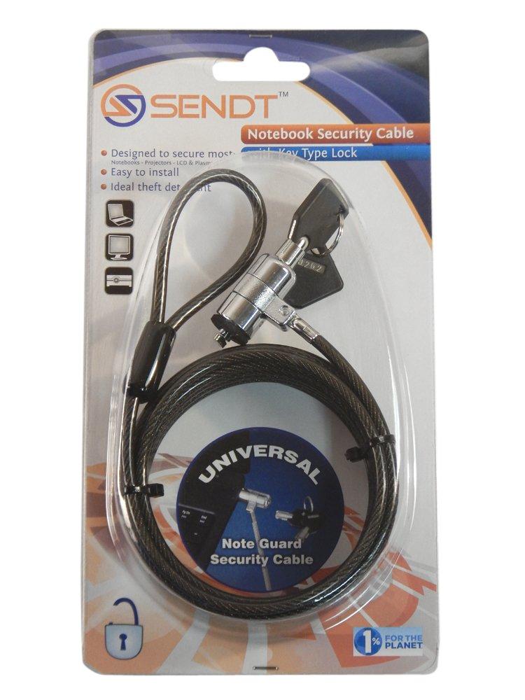 Sendt 10 Foot Black Notebook/Laptop Keyed Lock Security Cable Extra Long! Black 10 Ft