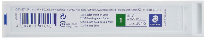 Staedtler Mars Lumochrom 204 Case of 12 Drawing Leads 2 mm Green