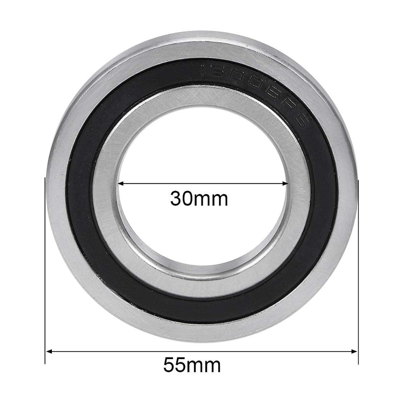 uxcell 16006-2RS Deep Groove Ball Bearing 30x55x9mm Double Sealed Chrome Steel Bearings 1-Pack 30mmx55mmx9mm