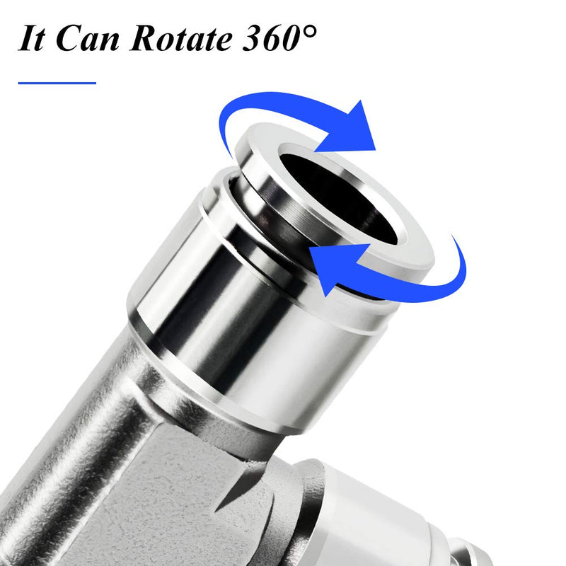 TAILONZ PNEUMATIC 1/4" OD Tee Stainless Steel Push to Connect Fittings 3 Ways Tube Connect Push Fit Push Lock PE-1/4 (Pack of 1)