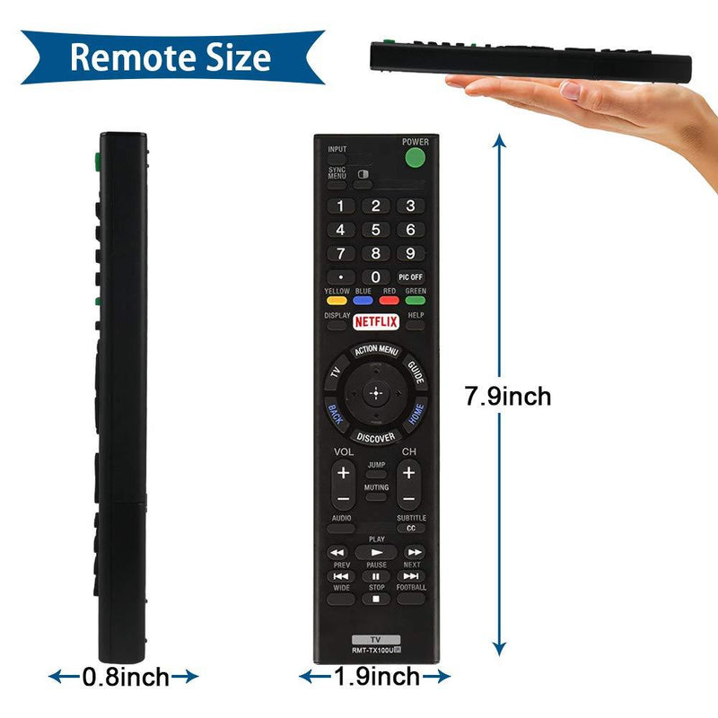 AZMKIMI RMT-TX100U Remote Compatible with Sony Bravia RMTTX100U TV Remote Control, if Applicable XBR75X850C XBR-55X855C KDL-50W800C KDL-50W800380 KDL-50W800BUN1 with Netflix