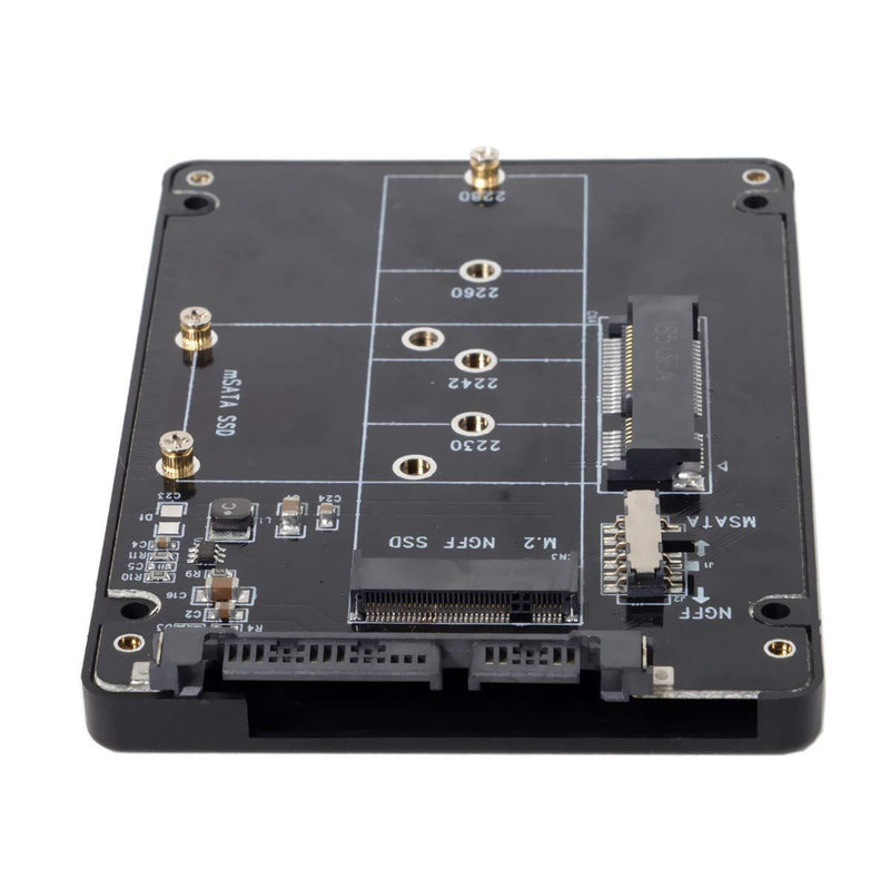 Cablecc Combo M.2 NGFF B-Key & mSATA SSD to SATA 3.0 Adapter Converter Case Enclosure with Switch