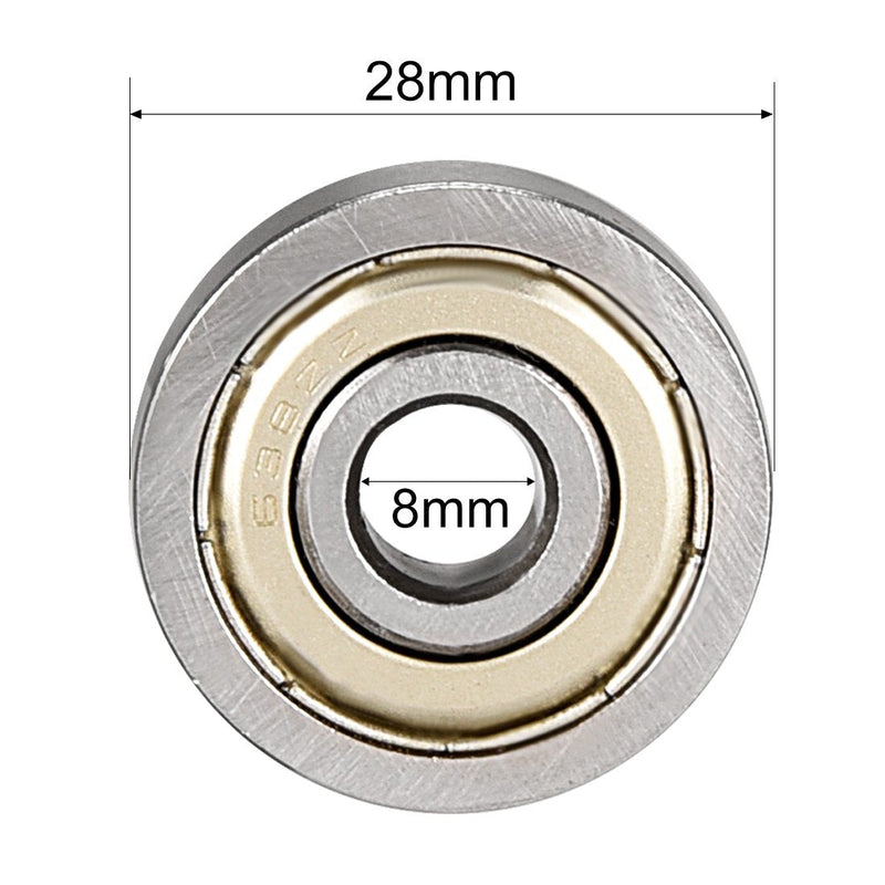 uxcell 638ZZ Deep Groove Ball Bearing Double Shield 638-2Z 80038, 8mm x 28mm x 9mm Chrome Steel Bearings (Pack of 1) 8mmx28mmx9mm