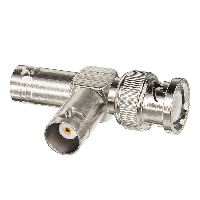 Eightwood 2pcs BNC Tee Adapter BNC Male to Dual BNC Female Jack Video Splitter Connector female-male-female