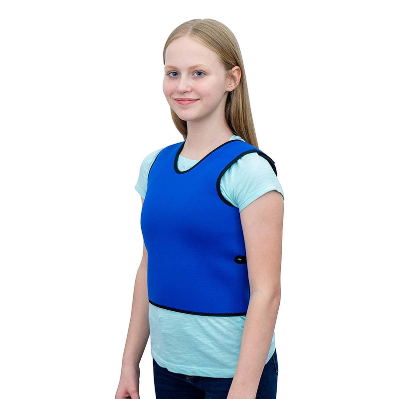 Special Supplies Sensory Compression Vest Deep Pressure Comfort for Autism, Hyperactivity, Mood Processing Disorders, Breathable, Form-Fitting, Kids and Adults (Blue, Small 17x30 inches) Blue Small (Pack of 1)