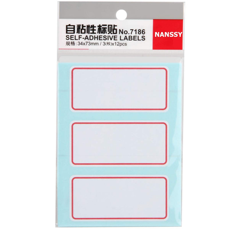 36 Pcs File Folder Labels, Filing Labels, Folder Labels, Large Labels for Jars, Bottles, Food Containers, Reading Notes, File Folders, Books and Classify File, 2.87 x 1.33 Inch, (1 Pack) 1 Pack