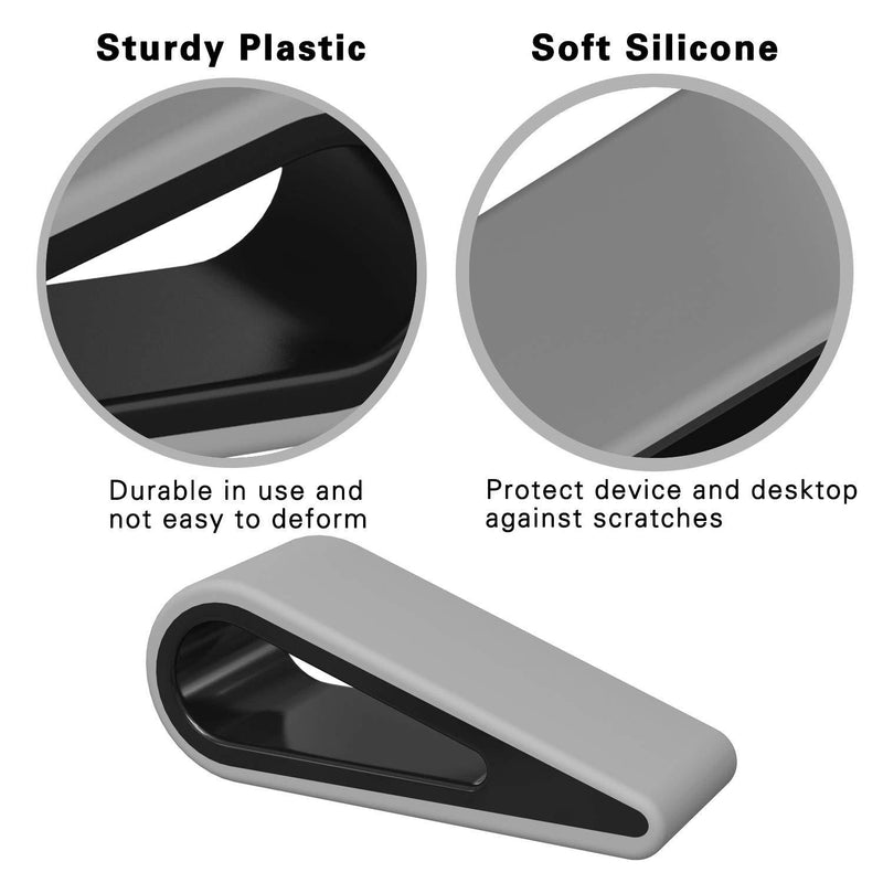 MoKo Universal Laptop/Notebook Stands, [4 Pack] Anti-Slip Durable Silicone Elevation Stand Lightweight Stable Kickstand, Ultra Compact & Portable Risers for Laptop, Tablet, Keyboard - Gray Black
