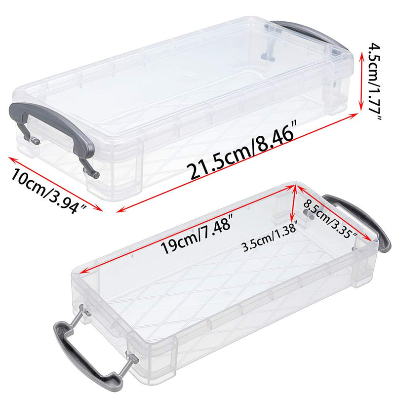 BTSKY Large Capacity Pencil Box, Office Supplies Storage Organizer Box, Brush Painting Pencils Storage Box Watercolor Pen Container Drawing Tools(6 Pack) Transparant