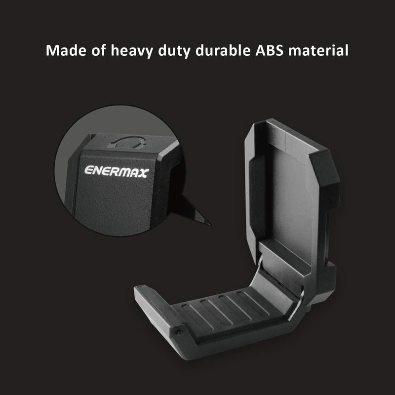 Enermax Magnetic Mounting Headset Holder with Metal Protection Foam, Provides up to 1 kg/2.2 lbs, Compatible with Computer/Gaming Headsets, Headphone of all Shapes and Sizes, EHB001 Black