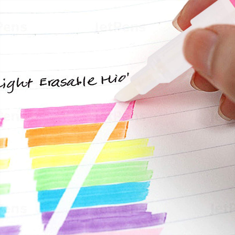 Erasable Highlighters, Double Head Smooth Writing Highlighters, Chisel Tip Assorted Colors High Lighter Markers, 7 Count CS-H724