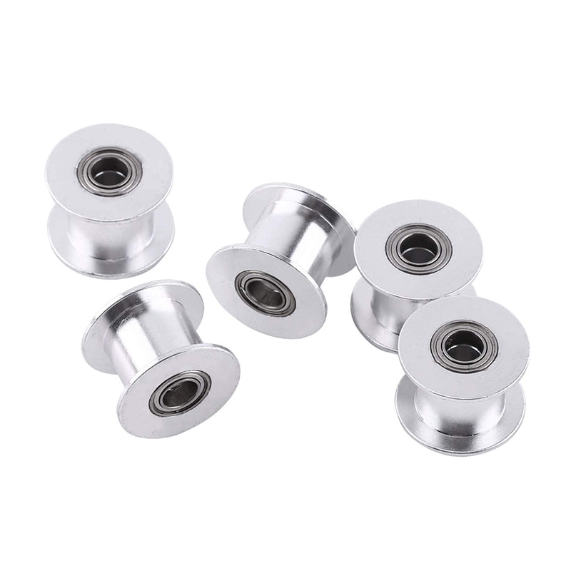 5pcs Synchronous Pulley, 10mm Smooth Roller Gt2 Aluminum Pulley for 3D Printer Accessories Belt Width 10mm Timing Belt