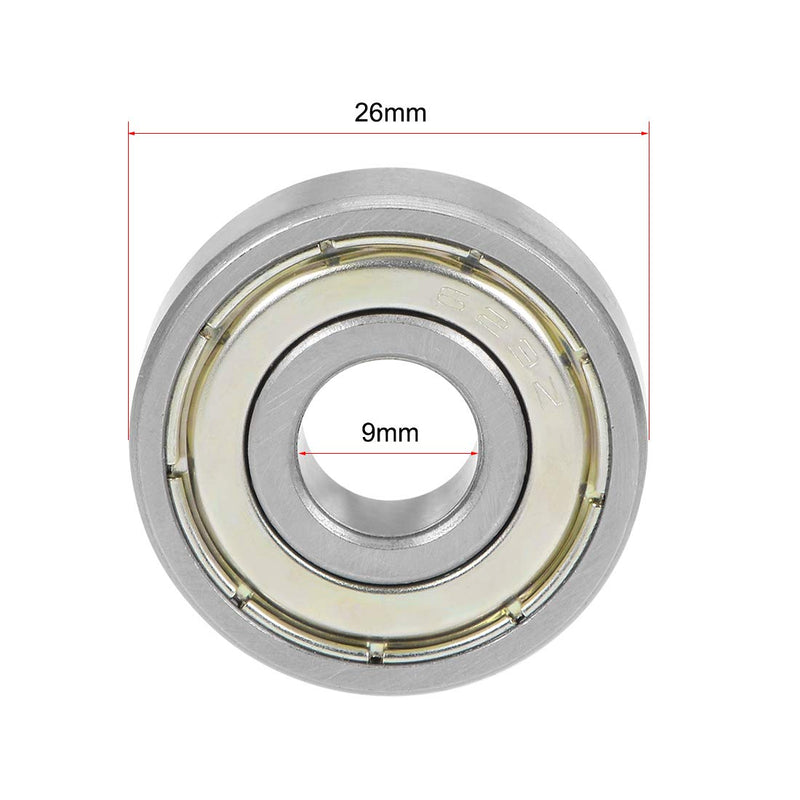 uxcell 629ZZ Deep Groove Ball Bearing 9x26x8mm Double Shielded Chrome Steel Bearings 5-Pack 9mmx26mmx8mm