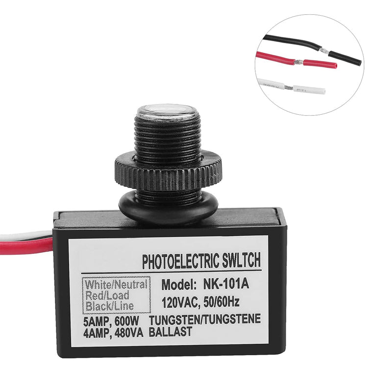 2 Pack Light Control Sensor Button Switch,2 Pack Photoelectric Switch,120V AC Outdoor Hard-Wired Post Eye Light Control, Dusk to Dawn Sensor,with Automatic Illumination Detection Circuit 2 Pack