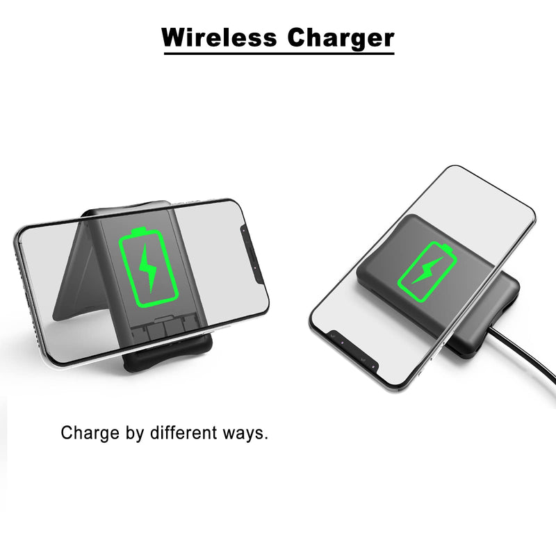 Data Cable Box with Wireless Charger, Multi-Type Charging Cable Convertor, Multi-Function Wireless Charger Adapter, Built-in Card Reader, Can Use as Phone Holder