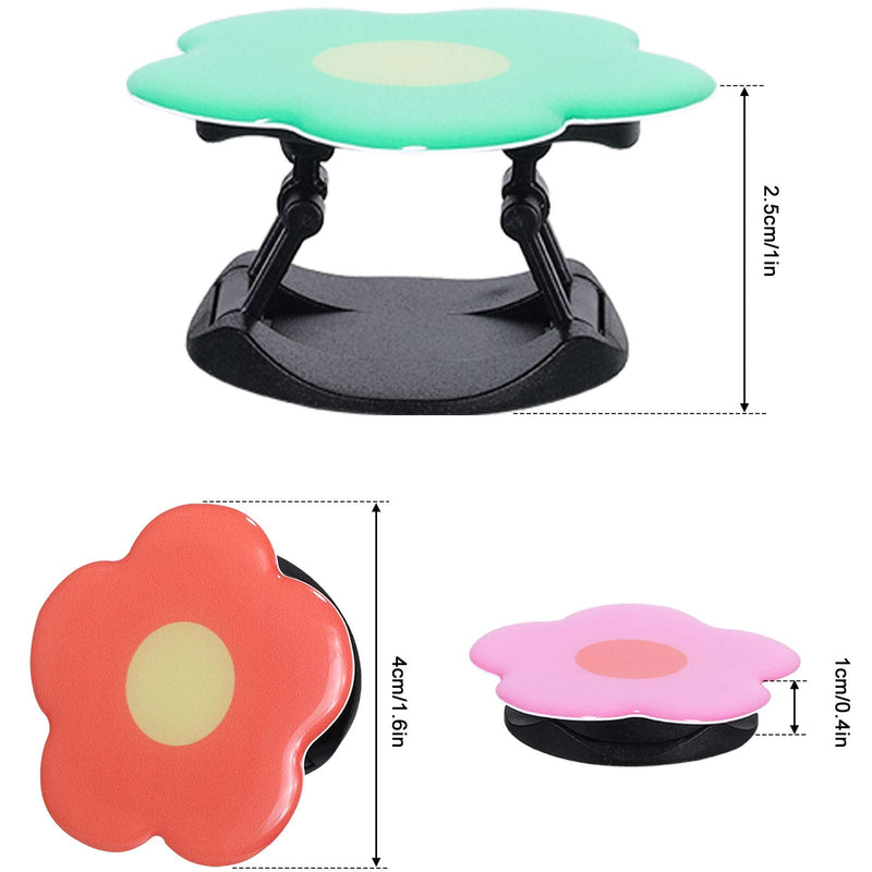 3 Pieces Phone Grip Holder Flower Collapsible Phone Holder Self-Adhesive Sublimation Phone Holders for Smartphone and Tablets