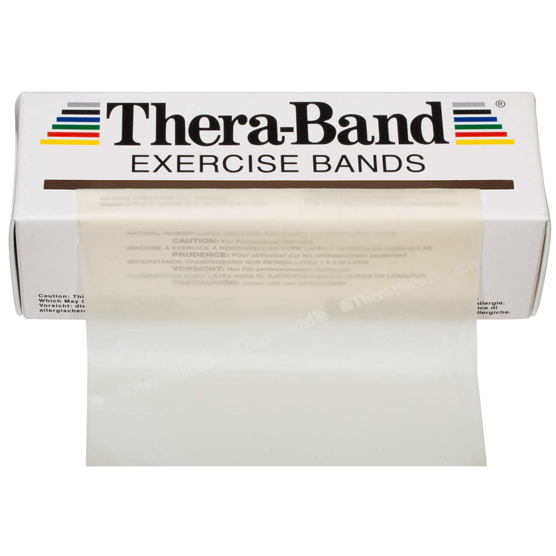 THERABAND Resistance Bands, 6 Yard Roll Professional Latex Elastic Band For Upper Body, Lower Body, & Core Exercise, Physical Therapy, Pilates, Home Workouts, & Rehab, Tan, Extra Thin Beginner Level 1