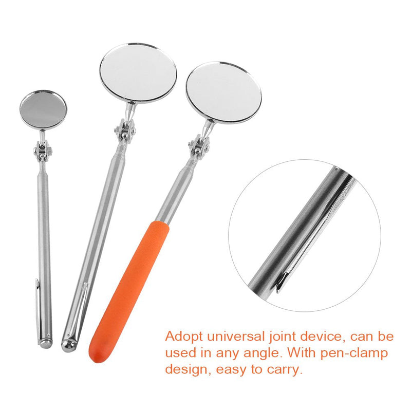 Mirror Telescoping Tool, Retractable Round Inspection Mirror Tool Telescoping Mirror Hand Tool with Handle for Mechanics Cars(50600mm Grip Cover) 50*600mm Grip Cover