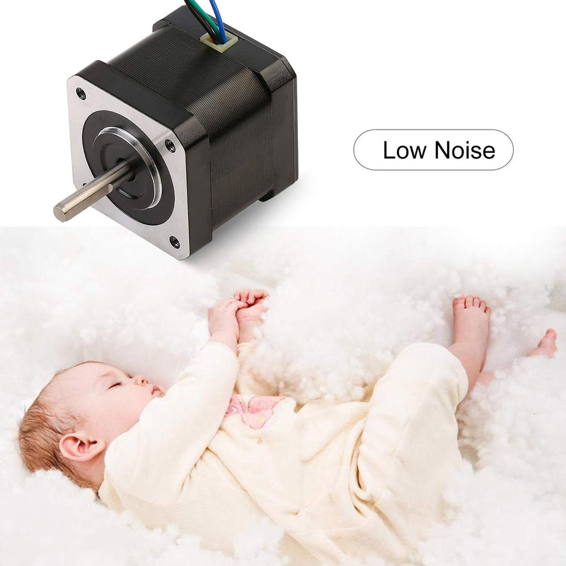 RTELLIGENT Nema 17 Stepper Motor Bipolar Step Motor 1.8 Deg 68Ncm with Built-in 30cm Cable for 3D Printer CNC Router