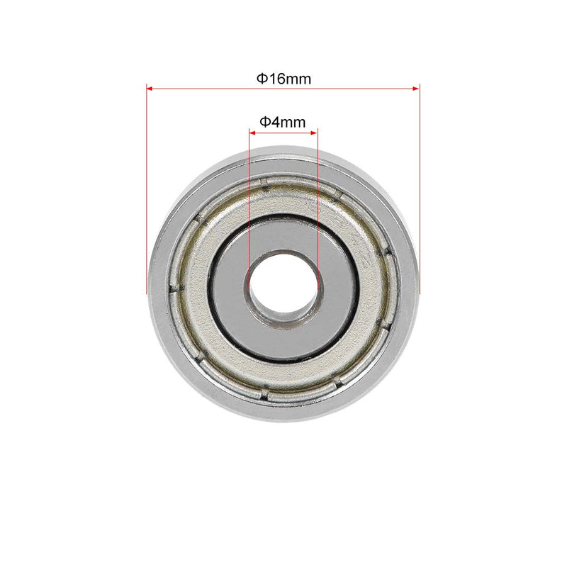 uxcell 634ZZ Deep Groove Ball Bearing 4mmx16mmx5mm Double Shielded ABEC-1 Bearings 1-Pack