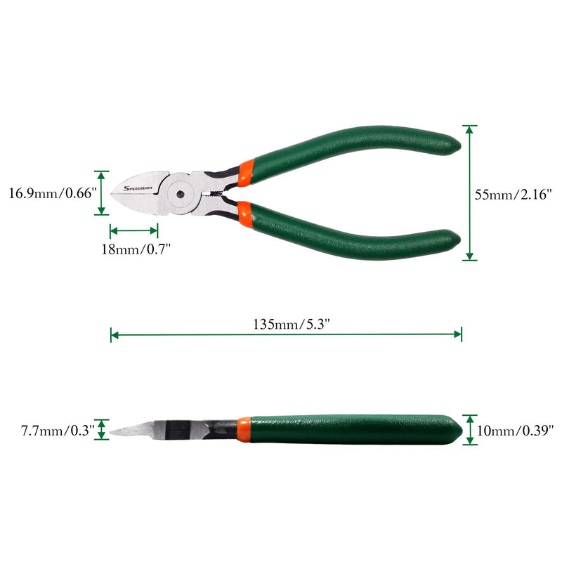 SPEEDWOX Precision Side Cutter 5 Inch Mini Flush Cutters Diagonal Wire Cutting Pliers with Spring Functional Precision Tools for Cutting Electronics Wires Jewelry DIY and Handmade 5"