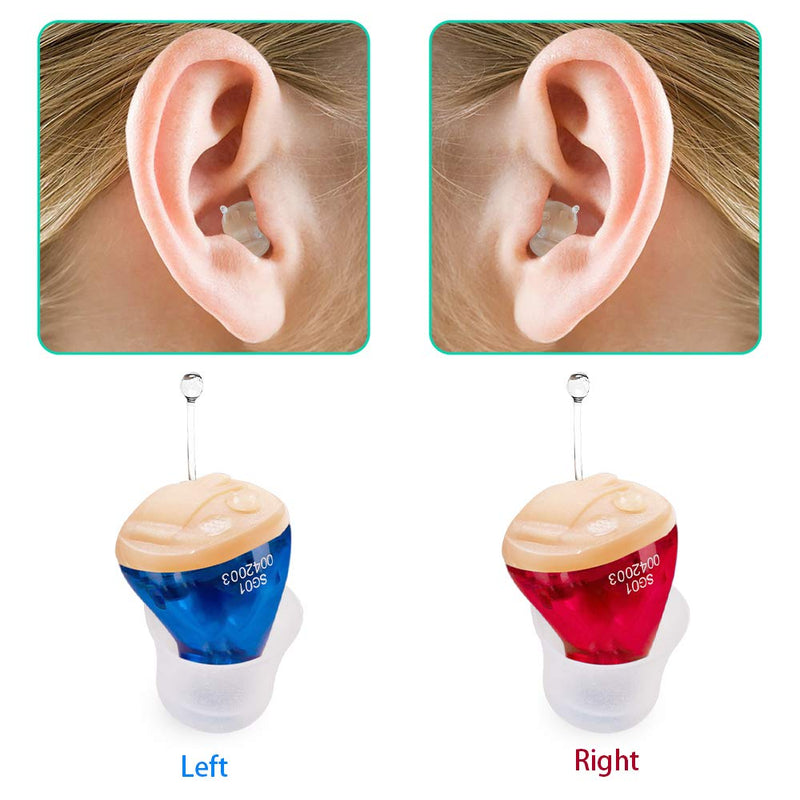 IncenSonic Hearing Amplifier Sound Amplifier with Digital Noise Reduction to Aid and Assist Hearing for Adults (Blue, Left) Blue