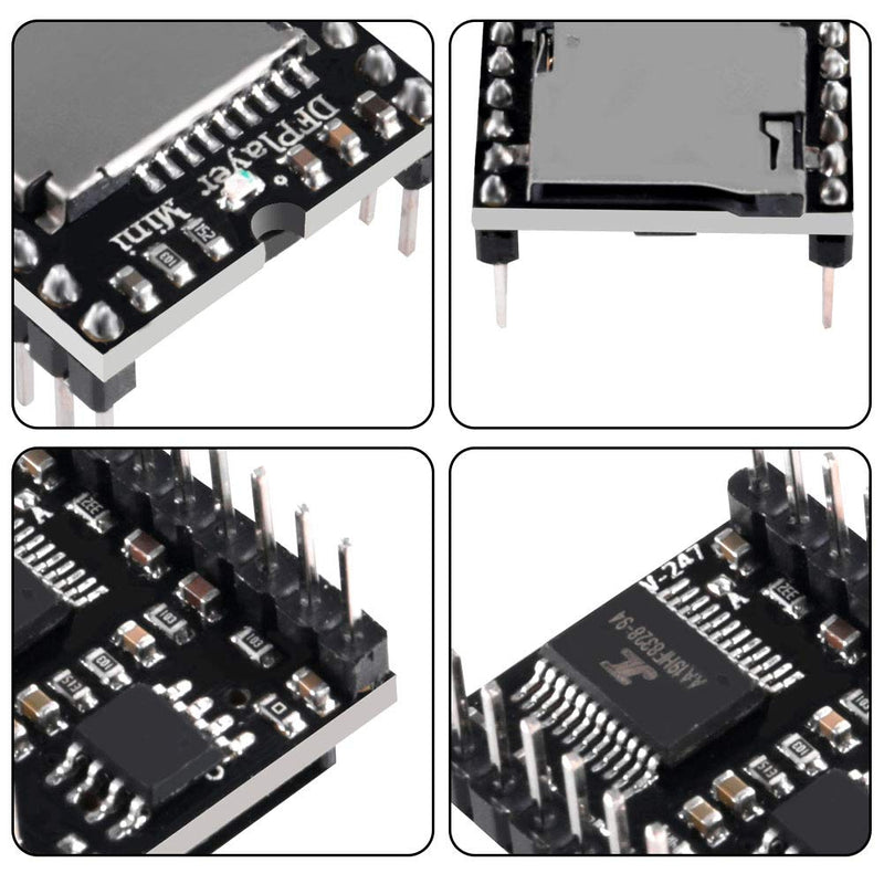 3PCS Mini MP3 Player Audio Module MP3 Voice Decode Board TF Card U Disk IO/Serial Port/AD Board DFPlayer Audio Voice Music Module for Arduino 3PCS MP3 Module