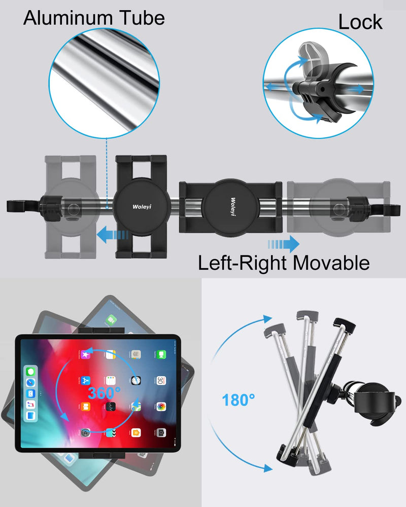 Car Headrest Tablet Holder Mount, [Anti Shake & Stretchable] Phone iPad Holder Back Seat for Car Between, woleyi Kids Stand for iPad Pro 12.9 Air Mini, Galaxy Tabs, Switch, 4-13" Cell Phones & Tablets