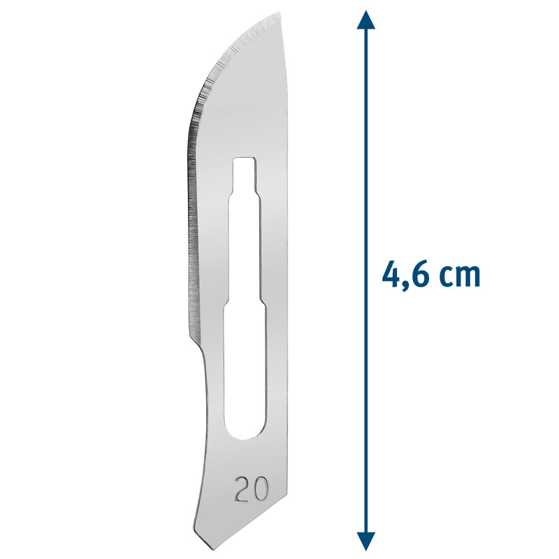 Shehadeh - 100 pieces of scalpel blades figure 20 for scalpel holder No. 4 - individually sterile packed