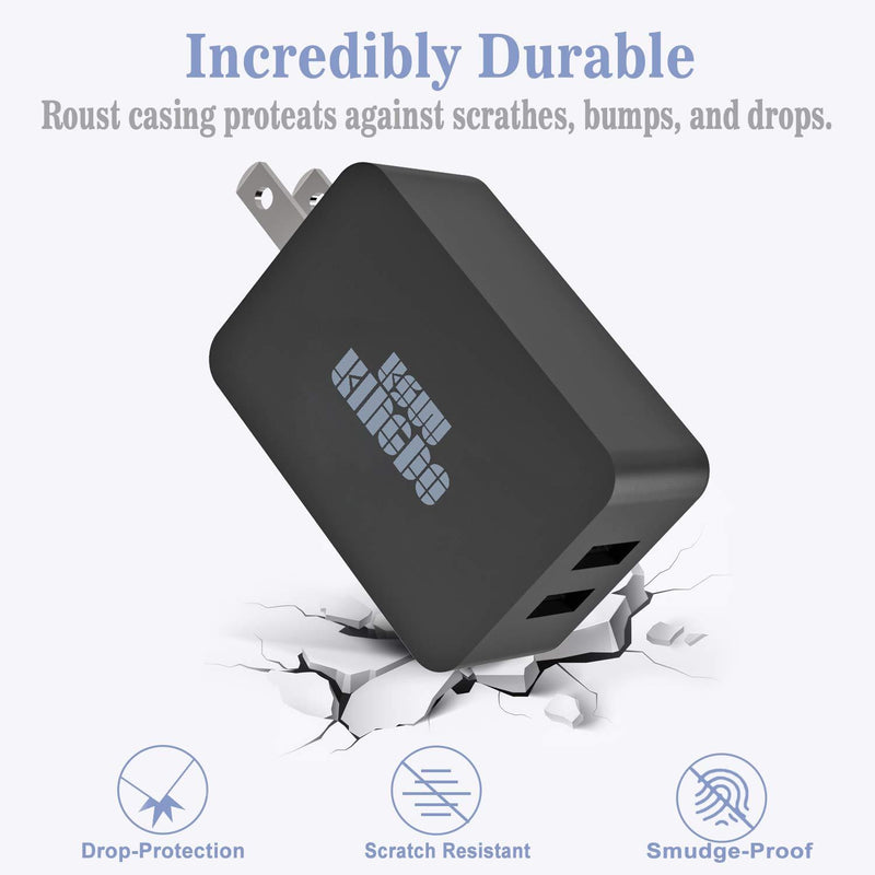 Kindle Fire Fast Charger, 5V 2.4A 24W Charger for Amazon Kindle Fire HD, HDX 6" 7" 8.9" 9.7", Fire 7 8, Dual Port USB Wall Charger with 6.6FT Micro USB Cable for Samsung, Galaxy S7, Android Phone