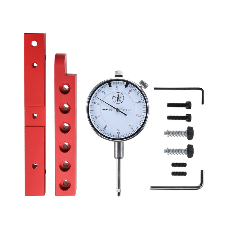 NORJIN Table Saw Dial Indicator Gauge, Table Saw Gauge for Aligning and Calibrating Work Shop Machinery, 0.01in Resolution