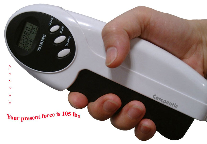 Carepeutic KH517 Digital Talking Power Hand Grip Exerciser, White, 7 1/4" L x 2 3/4" W x 1 1/2" D.