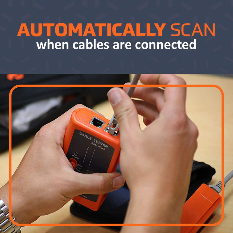 Network Cable Tester by Tempo Communications - Cable Mapper, Check Continuity - RJ45, RJ11, RJ12 - CAT5, CAT5E, CAT6