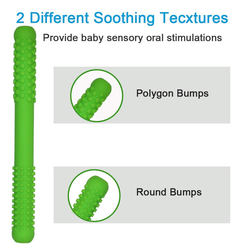 Hollow Teething Tubes Toys for Babies Girls and Boys (5 Pack), Silicone Baby Teether Toy Tube for Infants with Nursing Biting Chewing, Teething Straws for Toddlers