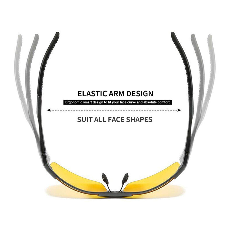 Men Photochromic Polarized UV400 Sports Sunglasses Day and Night Driving Glasses 3043-yellow