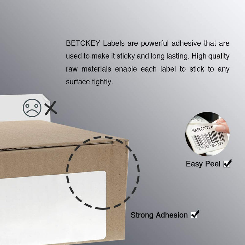 BETCKEY - 4" x 6" Blank Shipping Labels Compatible with Zebra & Rollo Label Printer(not for dymo 4XL),Premium Adhesive & Perforated[1 Rolls, 250 Labels] 01-rolls (250 Labels)