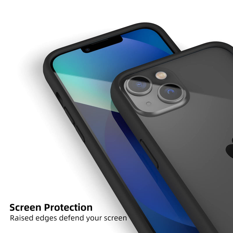 K TOMOTO Compatible iPhone 13/13 Pro Bumper Case (6.1 Inch), Liquid Silicone Bumper Case [Shock-Absorb] [Raised Edge Protection] [Drop Protection] [Silky and Soft Touch] Frame Bumper Case, Black