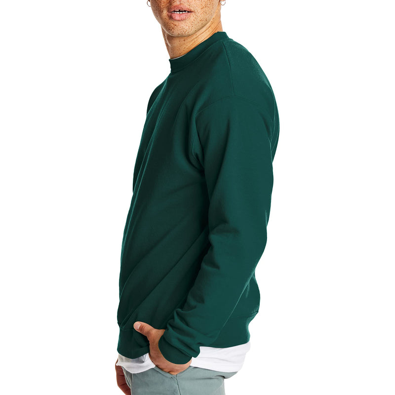 Hanes Men's EcoSmart Sweatshirt Small Deep Forest