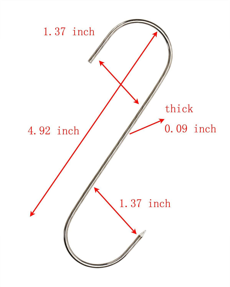 ONLYKXY 4.5 Inch Meat Hook, 6 Pieces Meat Hooks for Butchering Hanging Beef, Stainless Steel S Hooks Utility Hooks for Meat Processing (6)