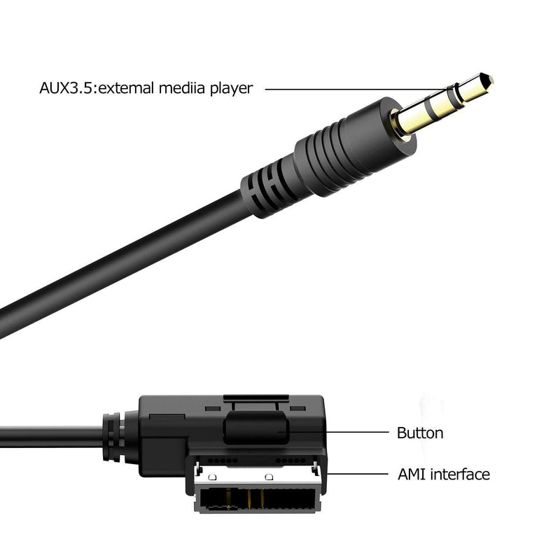 AMI MMI MDI to 3.5mm Jack Music Interface Aux Cable Compatible with A3 A4 A6 Q5 Q7 V.W