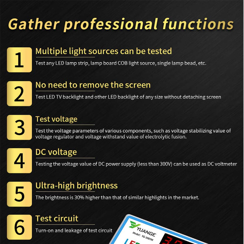 CVERY LED Lamp Bead TV Backlight Tester, Led Light Test Tool for All LED Lights Repair Output 0-300V 93*60*30mm White