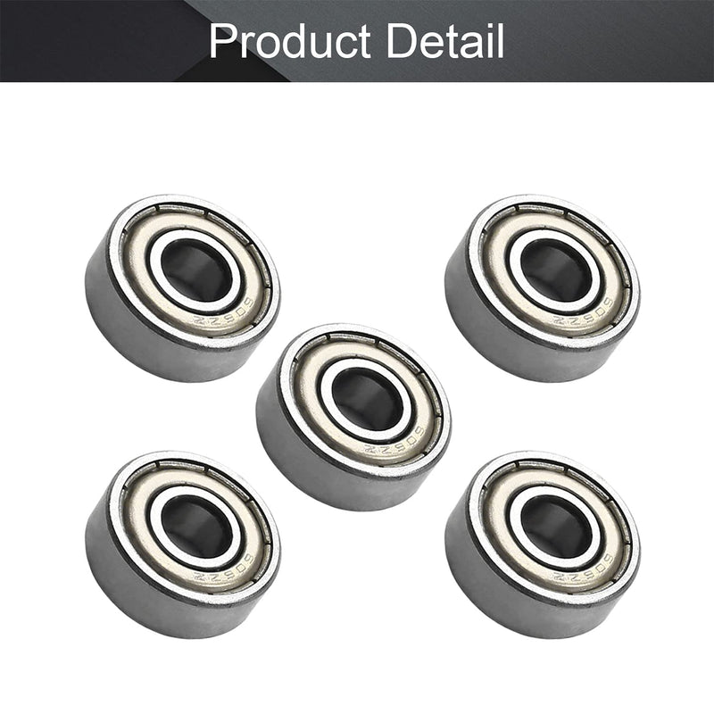 Othmro 606ZZ Deep Groove Bearings 6x17x6mm Double Sealed Ball Bearing Carbon Steel 5pcs