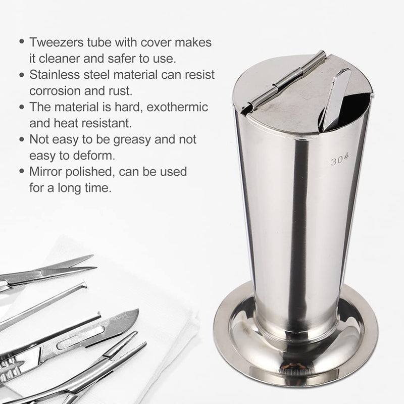 iplusmile Forceps Jar Dental Tweezers Holder Stainless Steel Surgical Instruments Organizer Conical Forceps Pliers Jar Tweezers Tube Organizer