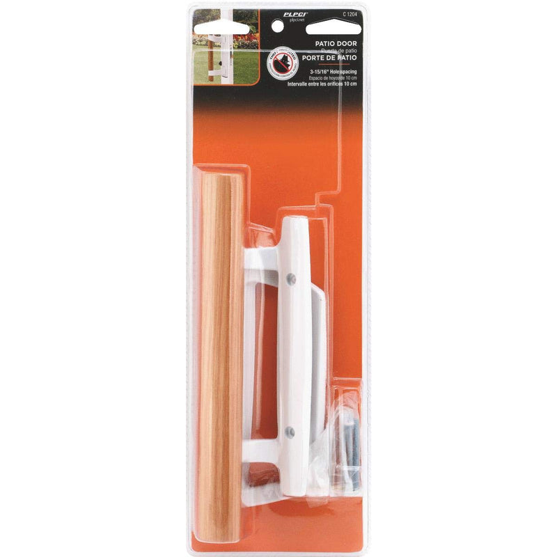 PRIME-LINE C 1204 Sliding Glass Door Handle Set – Replace Old or Damaged Door Handles Quickly and Easily – White Diecast, Mortise/Hook Style (Fits 3-15/16” Hole Spacing)