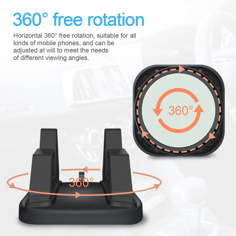 Car Phone Holder, 360Â°Rotatable Silicone Phone Mount for Car Dashboard with Cable Slot, Compatible with iPhone 13/12 Pro, Pro Max, XS, XR, Samsung, Andriod and More Devices