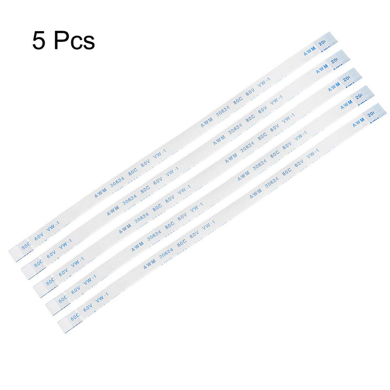uxcell Flexible Flat Cable, 10 Pins 0.5mm Pitch 150mm FPC FFC Flexible Ribbon Cable for LCD TV Car Audio DVD Player Laptop 5Pcs (A Type)