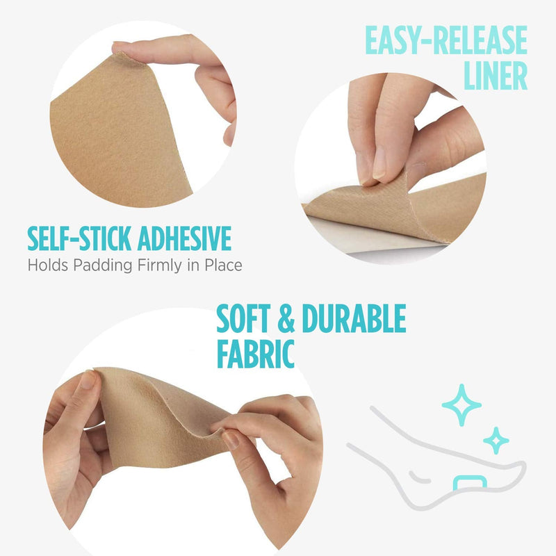 Comfort Zone Super Moleskin Padding, Protects Tender Areas of The Foot from Friction, Light Brown, 3 Count, Pack of 3